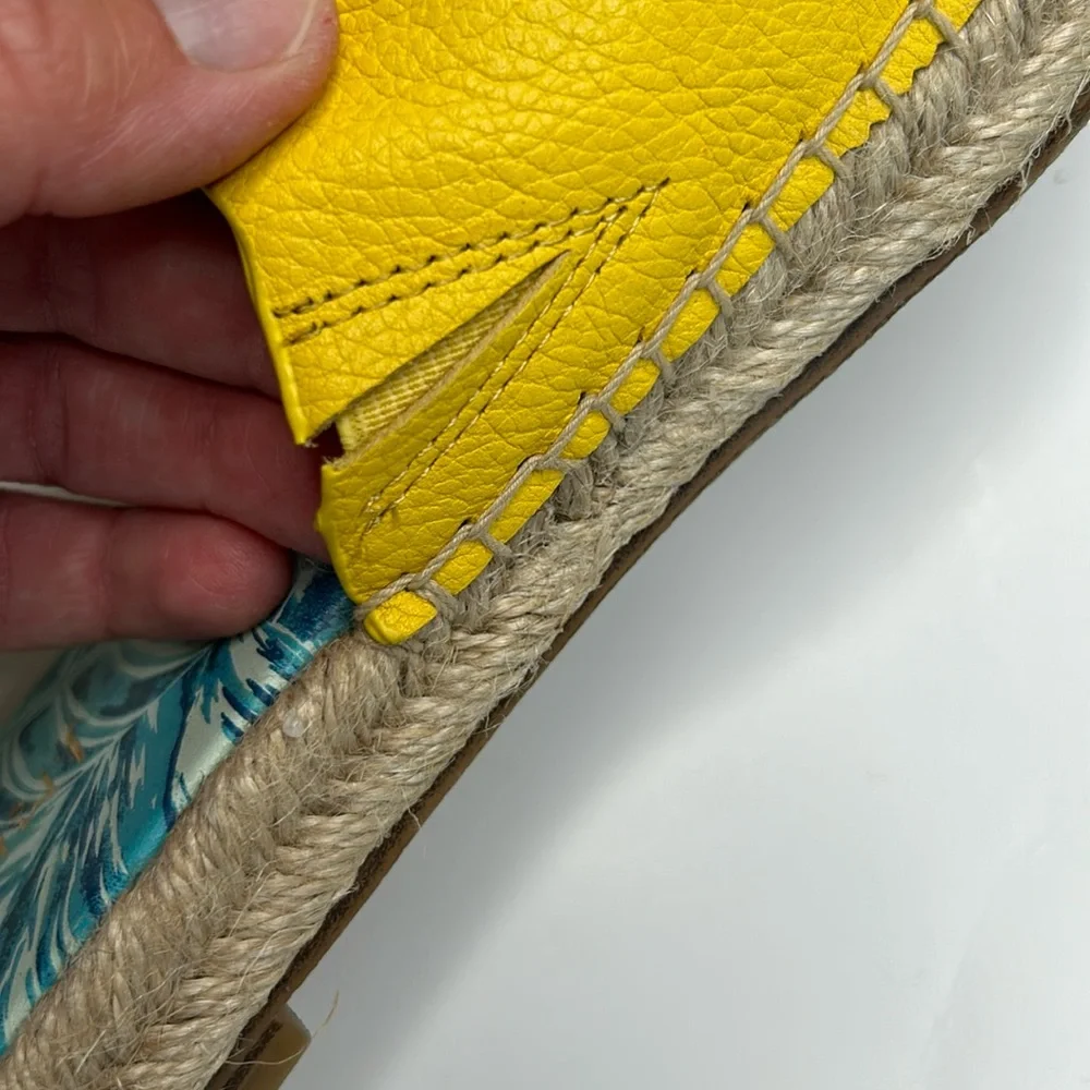 J. McLaughlin Aries Leather Scalloped Sandals‎ Yellow 9.5
